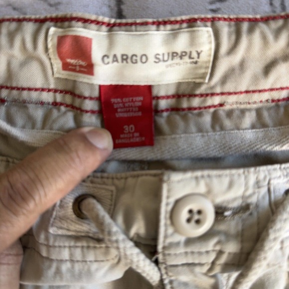 Mossimo Supply Co Shorts Mens 30 Khaki 11" Cargo Vintage Drawstring Military - Picture 5 of 9
